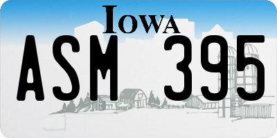 IA license plate ASM395
