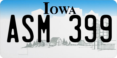 IA license plate ASM399