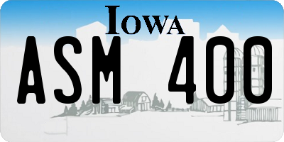IA license plate ASM400