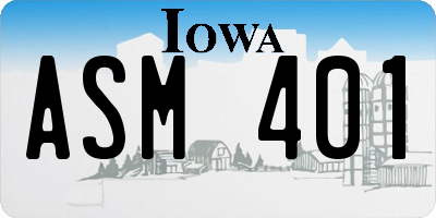 IA license plate ASM401