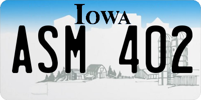 IA license plate ASM402