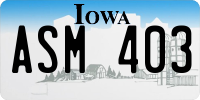 IA license plate ASM403