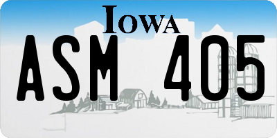 IA license plate ASM405