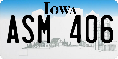 IA license plate ASM406