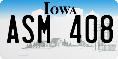 IA license plate ASM408