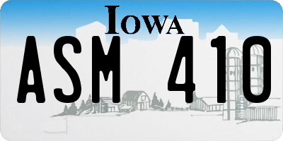 IA license plate ASM410
