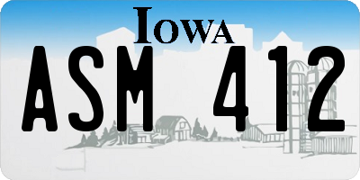 IA license plate ASM412