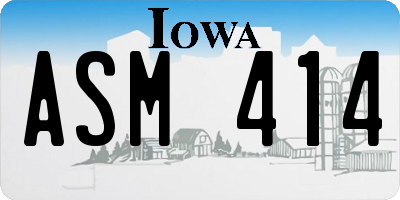 IA license plate ASM414
