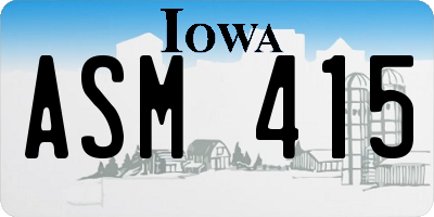 IA license plate ASM415