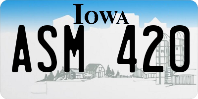 IA license plate ASM420