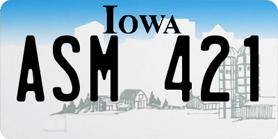 IA license plate ASM421
