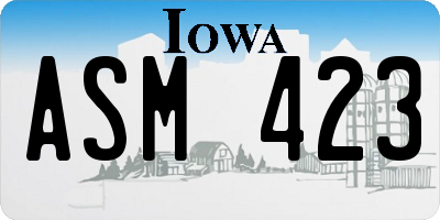 IA license plate ASM423