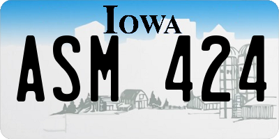 IA license plate ASM424