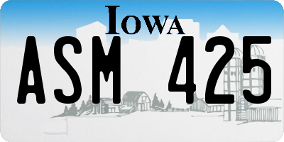 IA license plate ASM425