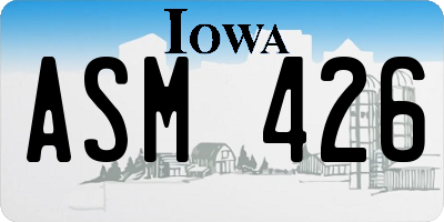IA license plate ASM426