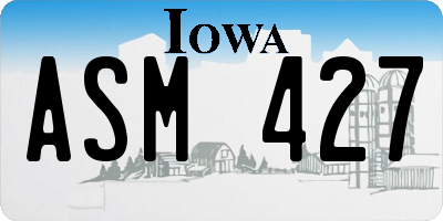 IA license plate ASM427