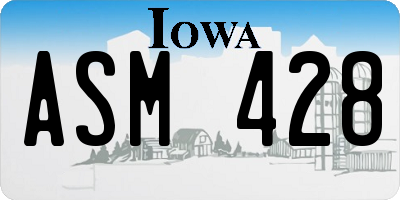 IA license plate ASM428