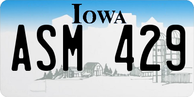 IA license plate ASM429