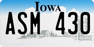 IA license plate ASM430