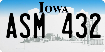 IA license plate ASM432