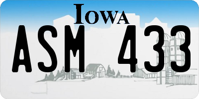 IA license plate ASM433