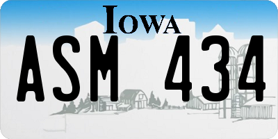 IA license plate ASM434