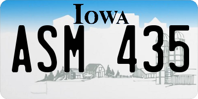 IA license plate ASM435