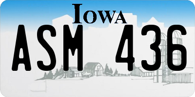 IA license plate ASM436