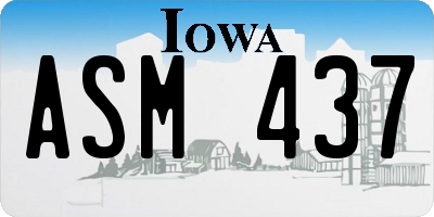 IA license plate ASM437