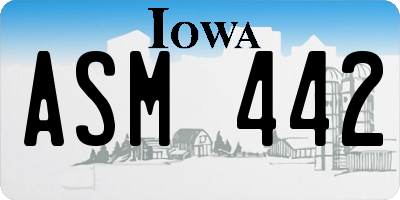IA license plate ASM442