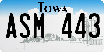 IA license plate ASM443