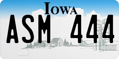 IA license plate ASM444