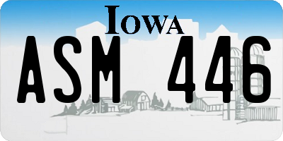 IA license plate ASM446
