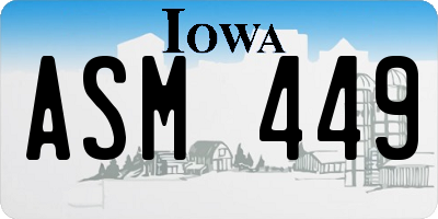 IA license plate ASM449