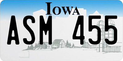IA license plate ASM455