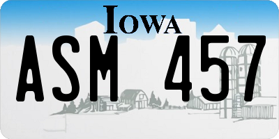 IA license plate ASM457