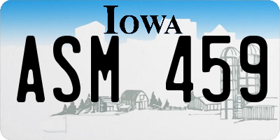 IA license plate ASM459