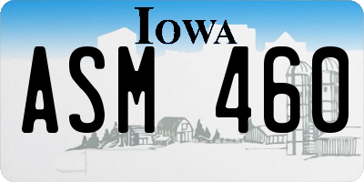 IA license plate ASM460