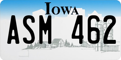 IA license plate ASM462