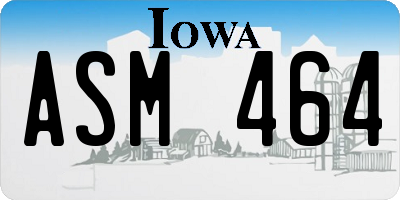 IA license plate ASM464