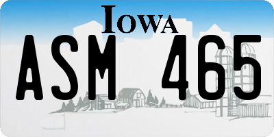 IA license plate ASM465