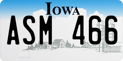 IA license plate ASM466