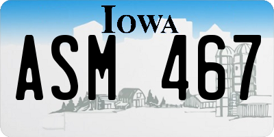 IA license plate ASM467