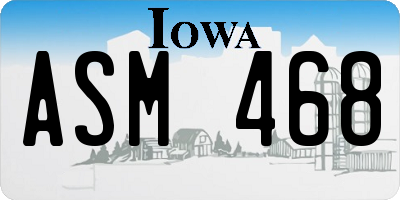 IA license plate ASM468