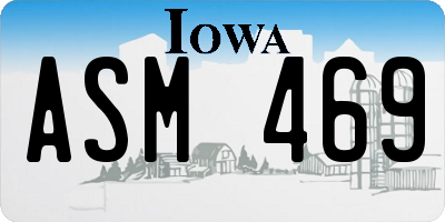 IA license plate ASM469