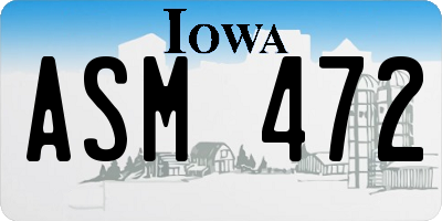 IA license plate ASM472