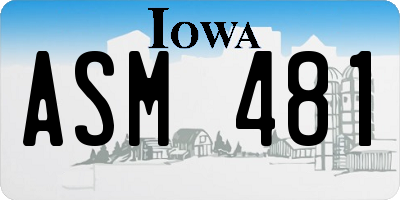 IA license plate ASM481