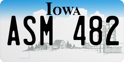 IA license plate ASM482