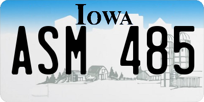 IA license plate ASM485