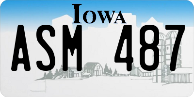 IA license plate ASM487